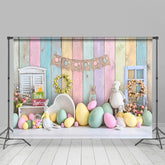 Cremig Bunt Wand Und Eier Frühling Ostern Hintergrund